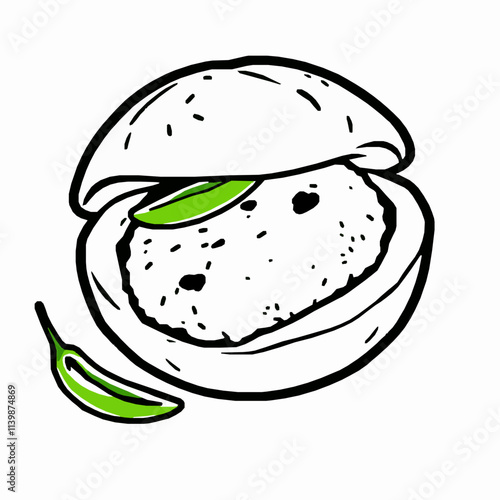 Vada Pav with Fried Potato Patty and Green Chili