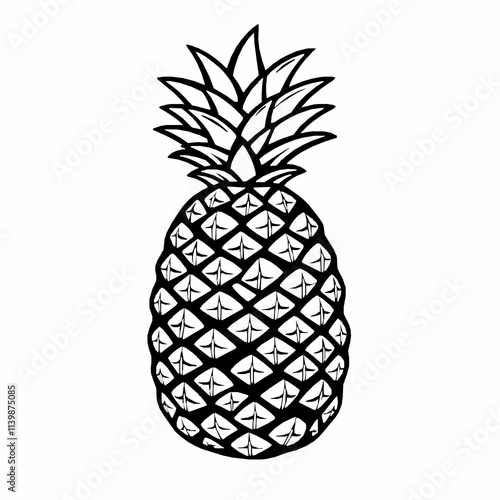 Whole Pineapple with Leaves