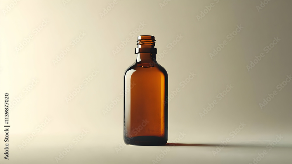 Amber Glass Bottle 3D Render Amber Glass Bottle 3D Render