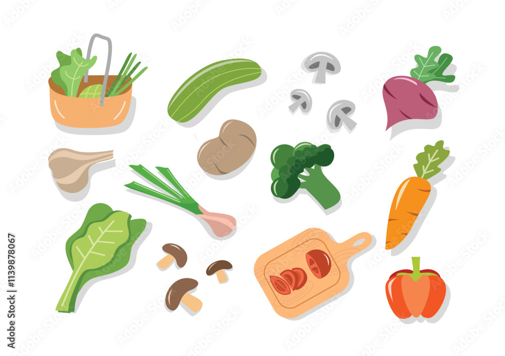 Collection of vegetables. Healthy food. Fresh vegetables. Cucumber. Mushroom. Potato. Tomato. Garlic. Carrot. Paprika. Cassava. Mustard. Collection of vegetables. Healthy food. Fresh vegetables. Cucumber. Mushroom. Potato. Tomato. Garlic. Carrot. Paprika. Cassava. Mustard.