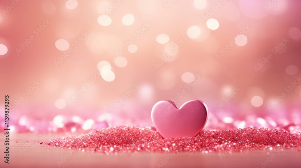 photograph of Heart-shaped particles and sprinkles to celebrate the holidays pink glitter bokeh photograph of Heart-shaped particles and sprinkles to celebrate the holidays pink glitter bokeh