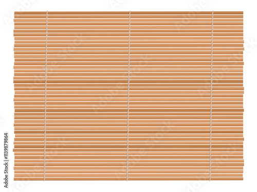Decorative traditional bamboo mat isolated