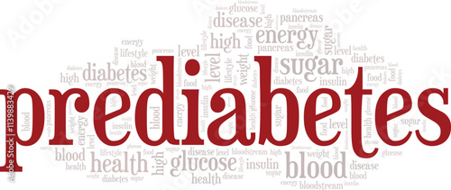 Prediabetes word cloud conceptual design isolated on white background.