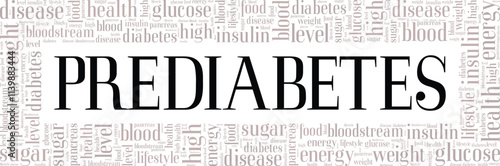 Prediabetes word cloud conceptual design isolated on white background.