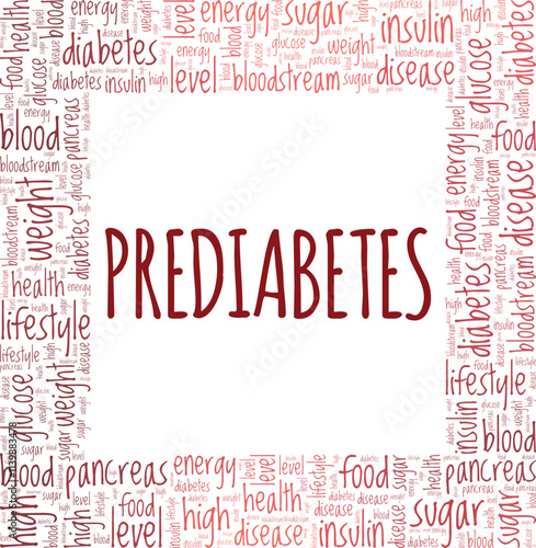 Prediabetes word cloud conceptual design isolated on white background.