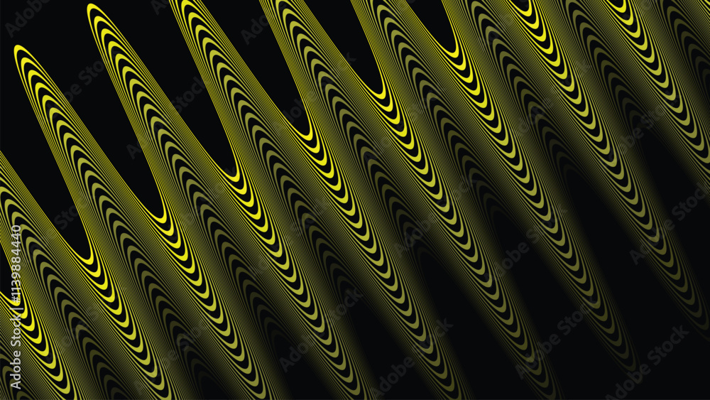 Obraz premium Yellow wavy stripes line abstract seamless pattern background