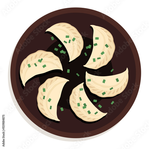 Traditional Chinese dumplings on a dish