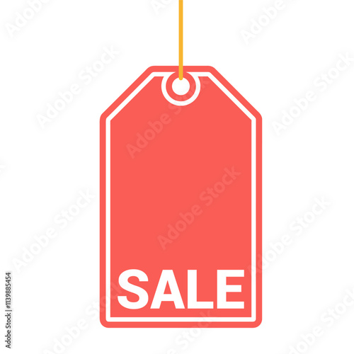 Red sale tag advertising a discount
