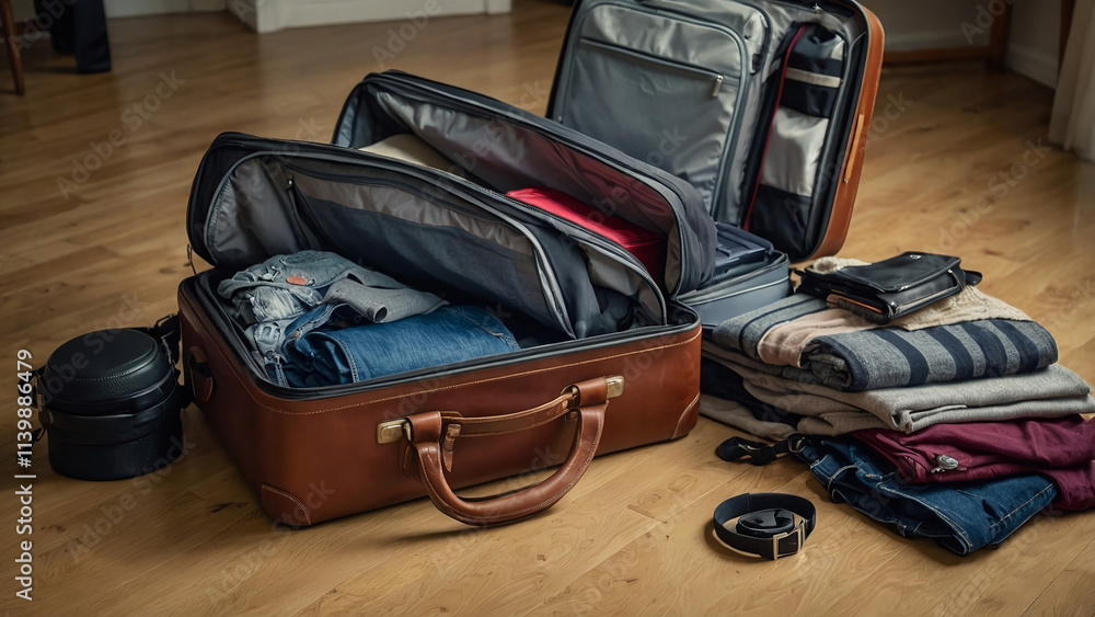 Naklejka premium suitcase with luggage