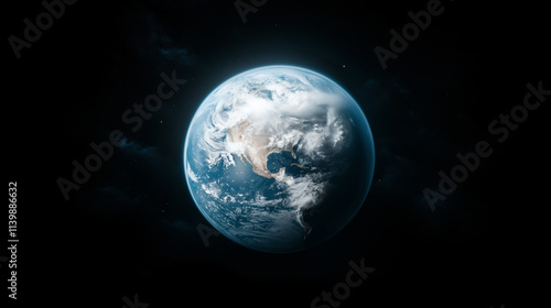 A photo of a hand holding a glowing Earth. The Earth is depicted in vivid colors, highlighting its continents and oceans