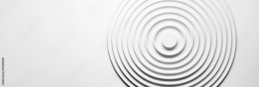 Fototapeta premium White Circular Ripple Design on a Clean Background