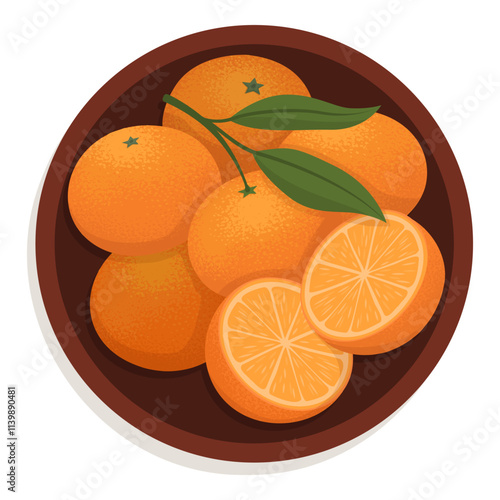 Fresh organic oranges in a bowl