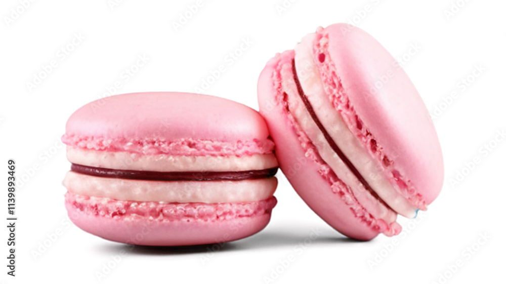 pink macaroon isolated cut out on white background pink macaroon isolated cut out on white background