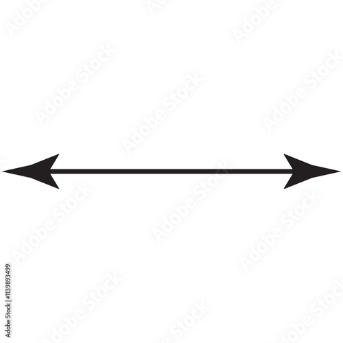 "Double-Ended Black Arrow Symbol in Minimalist Geometric Design"