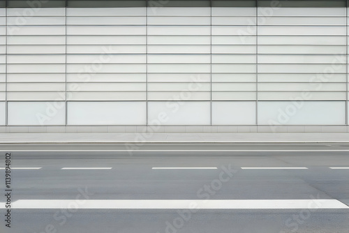 Wallpaper Mural Modern Building Facade and Road Illustration Torontodigital.ca