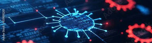 Dynamic visualization of a cyberattack pirated software illegal downloading virus threats