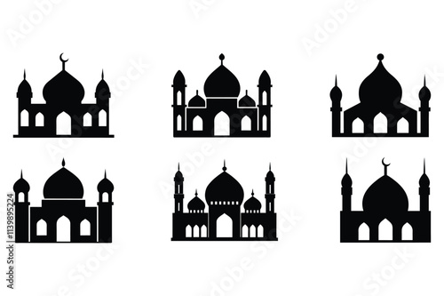 set of mosque vector illustration  