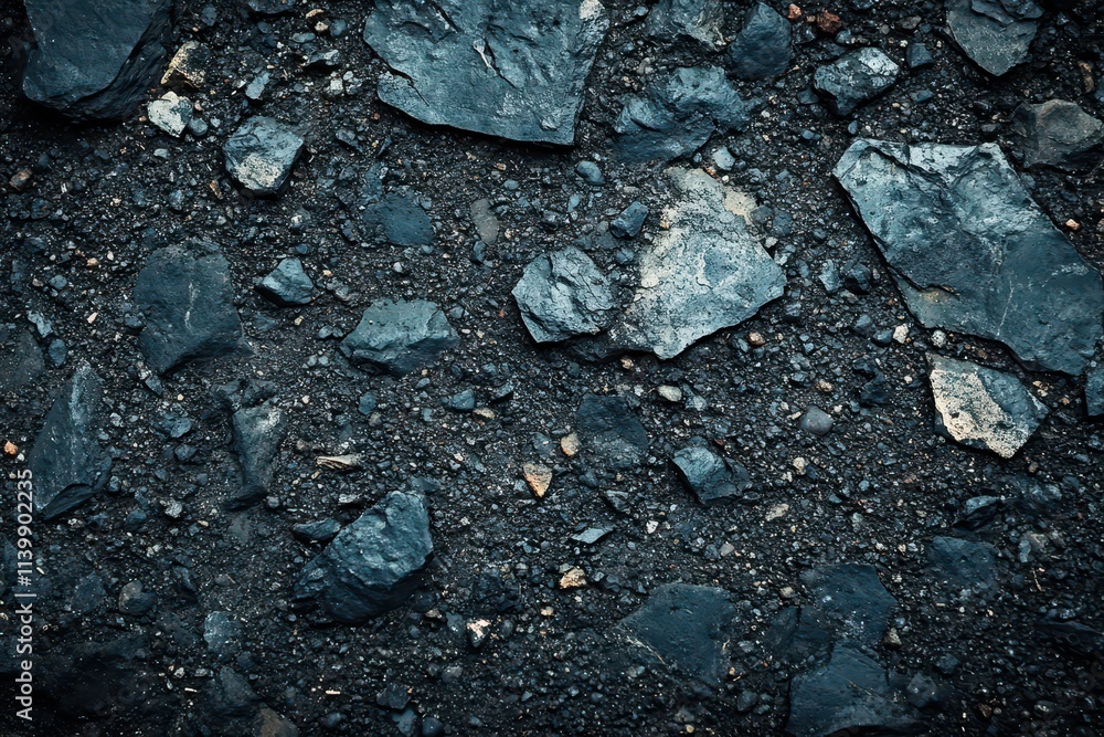 A textured surface of dark rocks and gravel, ideal for backgrounds. A textured surface of dark rocks and gravel, ideal for backgrounds.