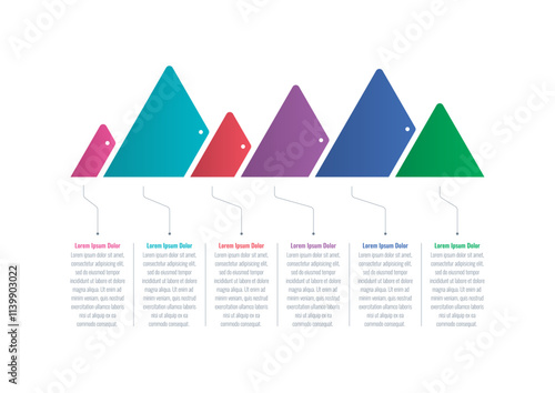 infographic template for magazine, annual report. infographic template for education, industry, business, science world. mountains symbols infographic template. six options information template