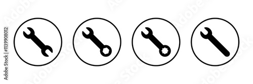 wrench icon vector isolated on white background. Wrench vector icon. Spanner symbol