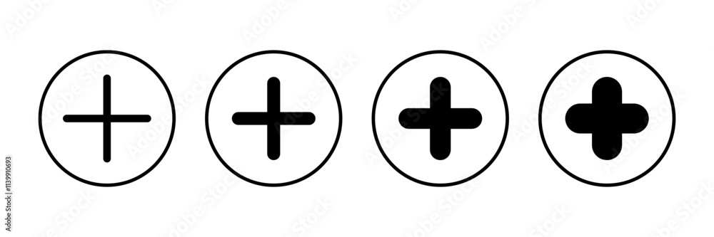 Fototapeta premium Plus Icon vector isolated on white background. Add plus icon. Addition sign. Medical Plus icon