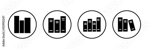 Library icon vector isolated on white background. Book icon vector