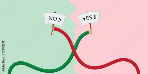 Cross Hands Holding Sign, Cartoon vector illustration. Placard and poster ,protest announcement board