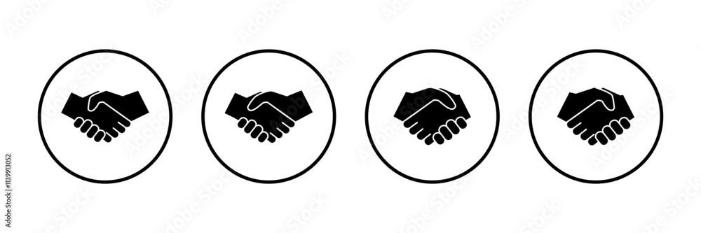 Obraz premium Business handshake icon vector isolated on white background. Handshake icon vector. contract agreement. Trust icon vector. Deal. Done. partnership icon