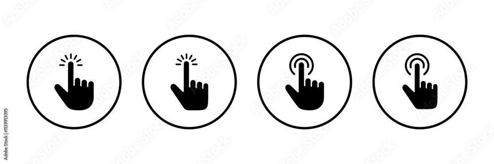 Obraz premium Hand click icon vector isolated on white background. pointer icon vector. hand cursor icon vector