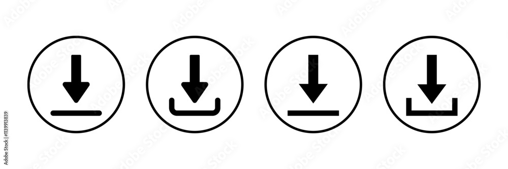 Download icon vector isolated on white background. Downloading vector icon Download icon vector isolated on white background. Downloading vector icon