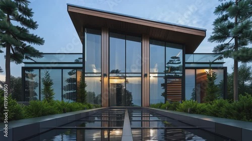 Wallpaper Mural Modern Glass House Architectural Design  Torontodigital.ca