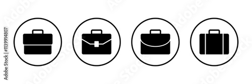 Briefcase icon vector isolated on white background. Briefcase vector icon