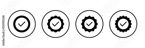 Approved icon vector isolated on white background. Certified Medal Icon vector. check mark