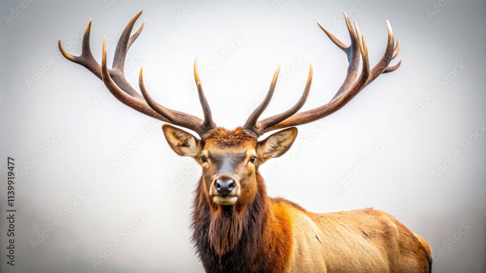 Majestic Elk Isolated on White Background, Highlighting Nature's Beauty, Perfect for Wildlife Enthusiasts, Educational Content, and Outdoor Adventure Themes Majestic Elk Isolated on White Background, Highlighting Nature's Beauty, Perfect for Wildlife Enthusiasts, Educational Content, and Outdoor Adventure Themes