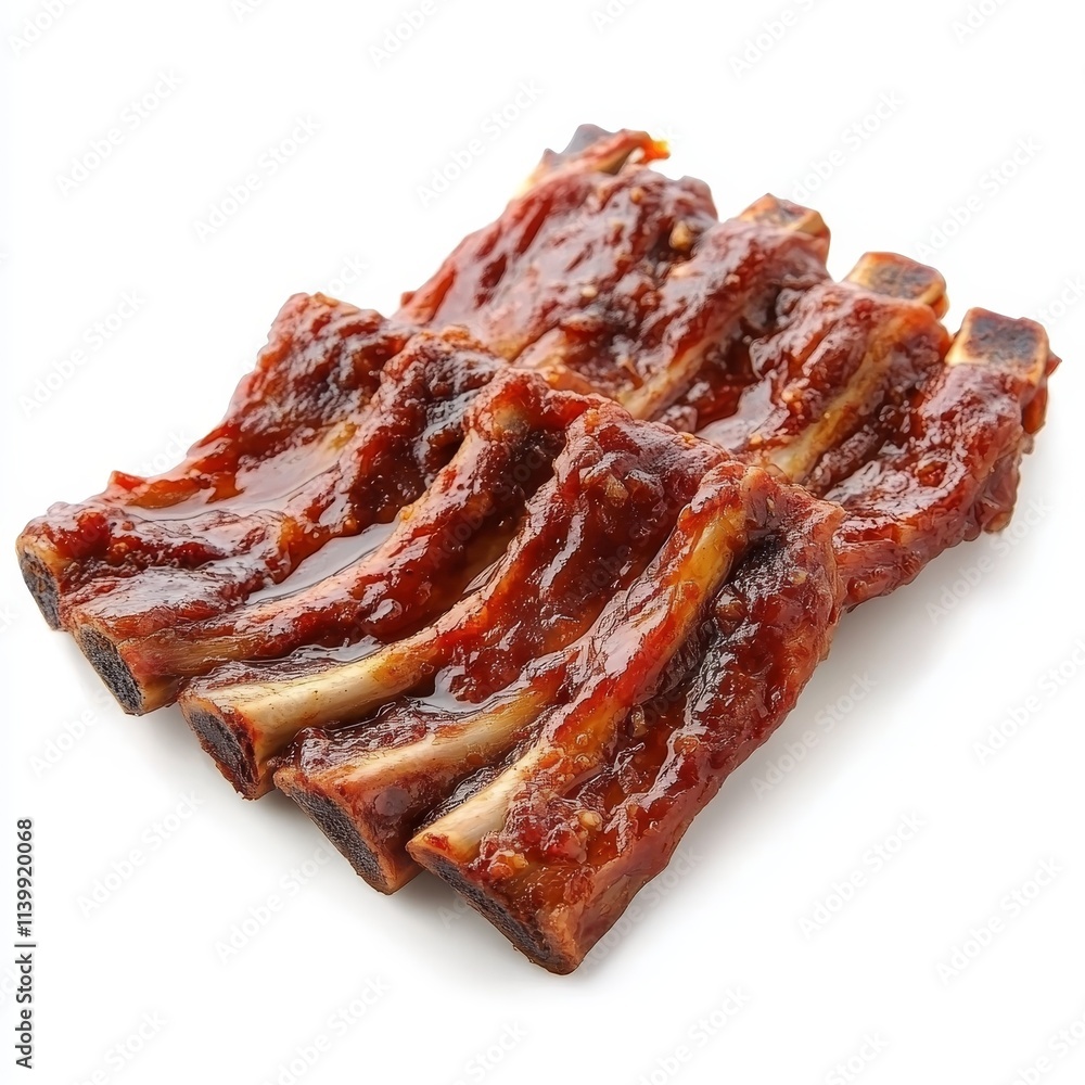 Galbi (Korean BBQ Ribs) isolated on white background Galbi (Korean BBQ Ribs) isolated on white background