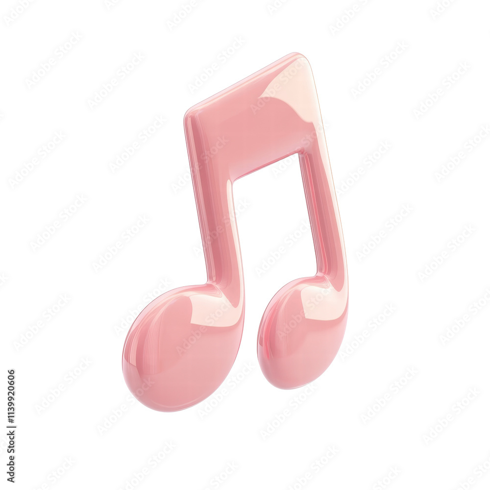 Glossy pink musical note icon Glossy pink musical note icon