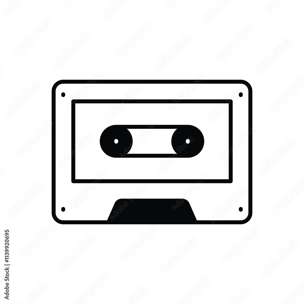 Obraz premium Cassette vector icon