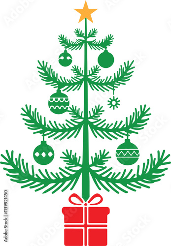 Christmas tree clip art vector design.