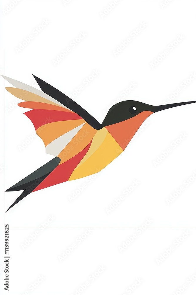 Geometric Hummingbird Illustration Geometric Hummingbird Illustration