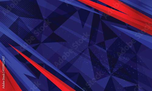 Abstract geometric stripes red and blue racing background for car wrap stickers