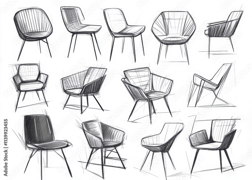Chair Design Variations in Black and White Chair Design Variations in Black and White