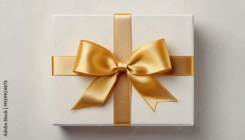 Luxurious White Gift Box Wrapped with Gold Ribbon and Bow for Celebrations, Weddings, Anniversaries, Holidays, and Special Occasions. Elegant Packaging for Gifts, Prizes, or Corporate Events Luxurious White Gift Box Wrapped with Gold Ribbon and Bow for Celebrations, Weddings, Anniversaries, Holidays, and Special Occasions. Elegant Packaging for Gifts, Prizes, or Corporate Events