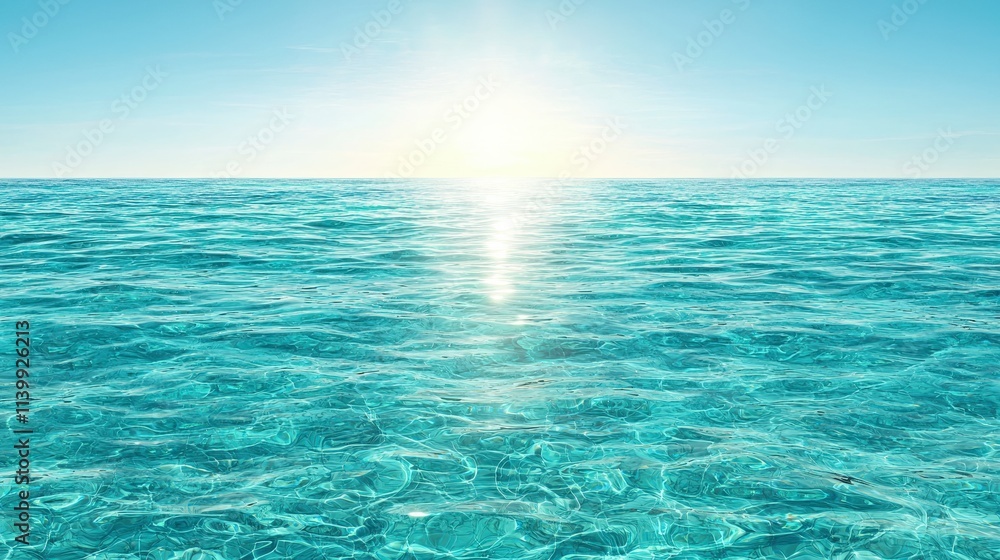 Obraz premium Serene Ocean Blue Water Sunlight Summer Sea Background