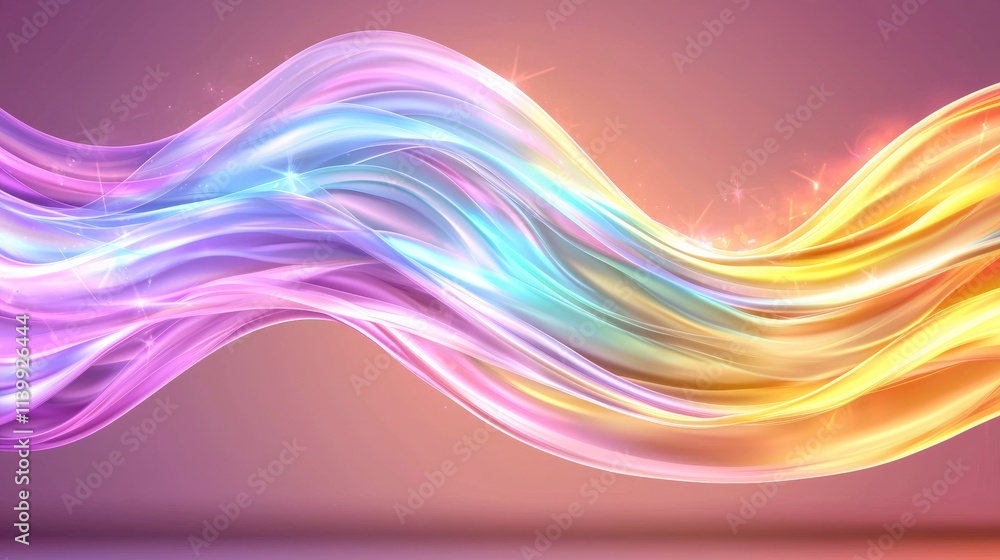 Abstract Flowing Fabric Glowing Satin Waves Rainbow Hues Soft Light Abstract Flowing Fabric Glowing Satin Waves Rainbow Hues Soft Light