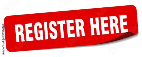 REGISTER HERE sticker