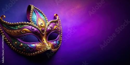 Wallpaper Mural Vibrant masquerade mask on purple background perfect for celebrating Mardi Gras, Mardi Gras, celebration, masquerade, mask Torontodigital.ca