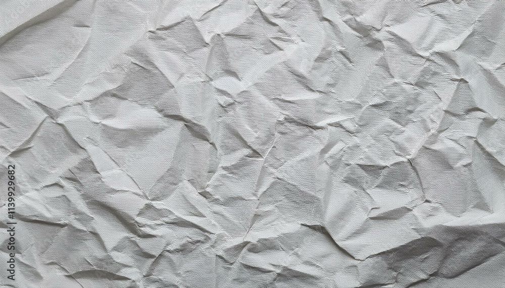 Fototapeta premium 薄いライトグレーの紙の表面にできた細かなしわ模様