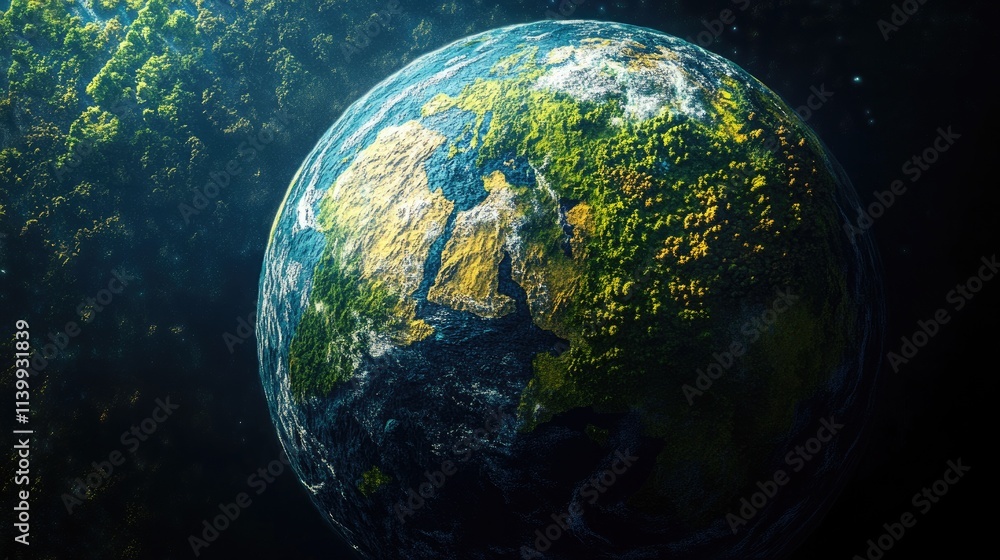 Lush Green Planet Earth From Space View Lush Green Planet Earth From Space View