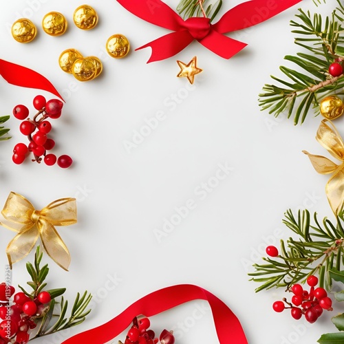 christmas card with holly berries