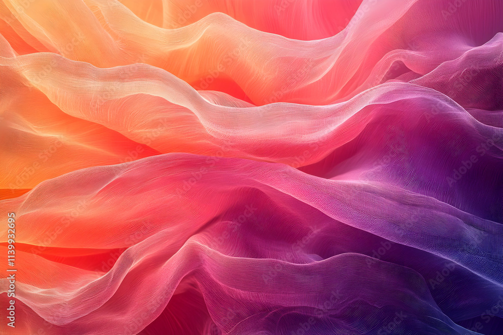 Vibrant Hues: Abstract Fabric Waves Flow Gently Vibrant Hues: Abstract Fabric Waves Flow Gently